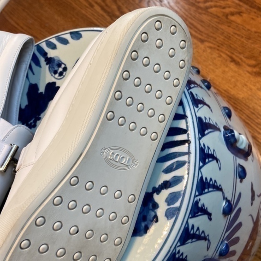 Tod’s Leather Double-T Bit Strap Slip-On Sneaker, White - Picture 5 of 6